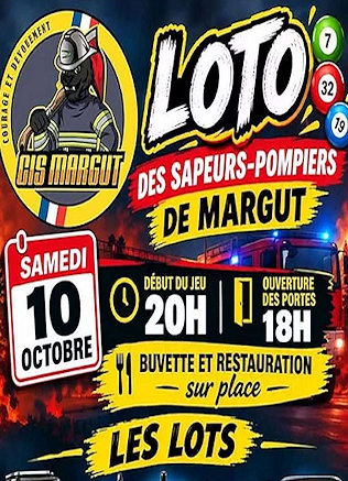 LOTO organisé par les pompiers de Margut le 10 octobre